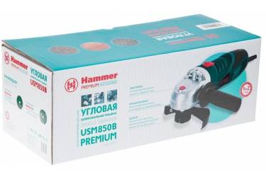 Углошлифовальная машина Hammer USM850B PREMIUM 850Вт 11000об/мин рез.шпин.:M14 d=125мм