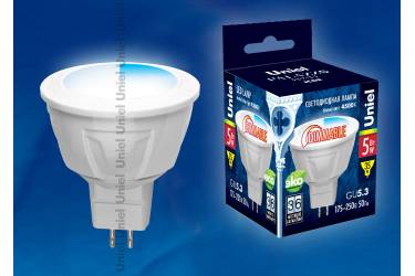 Лампа светодиодная диммир Uniel LED-JCDR-5W/NW/GU5.3/FR/DIM