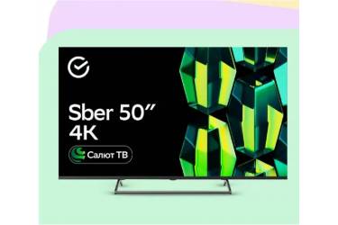 Телевизор 50" SBER SDX-50U4125 Smart TV (Sber OS), 4K Ultra HD, 60 Гц, HDMI х3, USB х2, чёрный