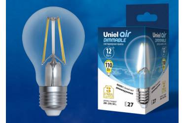 Светодиодная (LED) Лампа FIL (прозр. - ДИММЕР) Uniel LED-A60-12W/4000K/E27/CL/DIM