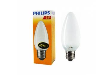 Лампа накаливания PHILIPS B35_40W_FR_E27 свеча матовая