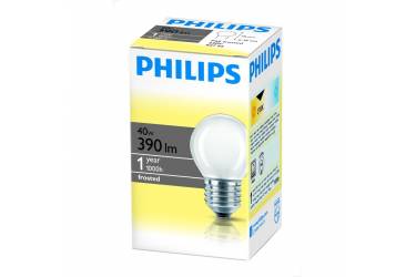 Лампа накаливания PHILIPS P45_60W_FR_E27 шар матовый