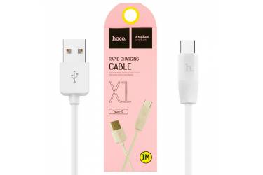 Кабель USB HOCO X1a Rapid (Type-C, 1м, пластик, белый)