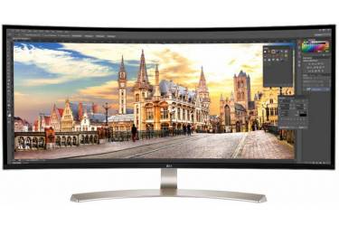 Монитор LG 38" 38UC99-W серебристый IPS LED 21:9 HDMI M/M матовая HAS 300cd 178гр/178гр 3840x1600 DisplayPort QHD USB 9.29кг