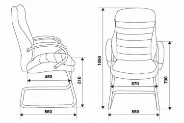 Кресло Бюрократ T-9950AV/Brown низкая спинка сиденье коричневый кожа/кожзам