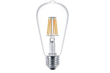 Лампа светодиодная PHILIPS_ST64_7.5W/830_E27 _806 lm _FILAMENT_VINTAGE_ прозрачная