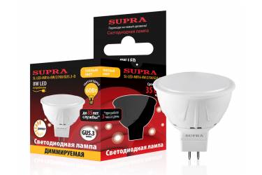 Лампа светодиодная SUPRA_MR16-08W-Dim/3000/GU5.3-D _диммируемая