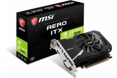 Видеокарта MSI PCI-E GT 1030 AERO ITX 2GD4 OC nVidia GeForce GT 1030 2048Mb 64bit DDR4 1189/2100/HDMIx1/HDCP Ret