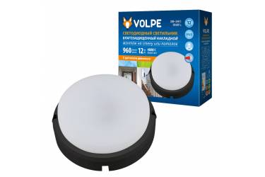 Светильник светодиодный герметичный Volpe ULW-Q214 12W/NW SENSOR IP65 BLACK черный с дат движения 