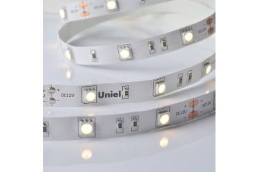 Лента светодиодная Uniel ULS-M22-5050-30LED/m-10mm-IP20-DC12V-7,2W/m-5M-3000K PROFI катушка в гермет