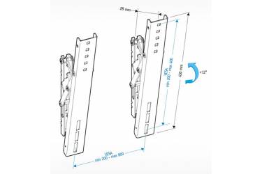 Кронштейн для телевизора Holder PTS-4011 металлик 37"-65" макс.60кг настенный наклон