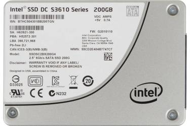 Накопитель SSD Intel Original SATA III 200Gb SSDSC2BX200G401 DC S3610 Series 2.5"