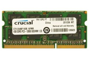 Память DDR3L 4Gb 1600MHz Crucial CT51264BF160B(J) RTL PC3-12800 CL11 SO-DIMM 204-pin 1.35В