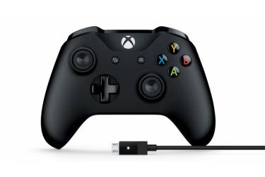 Геймпад Microsoft Xbox One + USB кабель для ПК черный USB Беспроводной виброотдача обратная связь