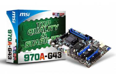 Материнская плата MSI 970A-G43 Soc-AM3+ AMD 970 4xDDR3 ATX AC`97 6ch(5.1) GbLAN RAID