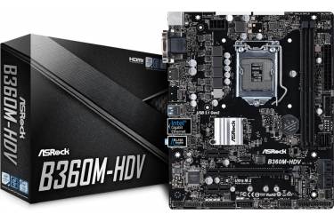 Материнская плата Asrock B360M-HDV Soc-1151v2 Intel B360 2xDDR4 mATX AC`97 8ch(7.1) GbLAN+VGA+DVI+HDMI