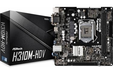 Материнская плата Asrock H310M-HDV Soc-1151v2 Intel H310 2xDDR4 mATX AC`97 8ch(7.1) GbLAN+VGA+DVI+HDMI