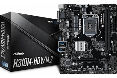 Материнская плата Asrock H310M-HDV/M.2 Soc-1151v2 Intel H310 2xDDR4 mATX AC`97 8ch(7.1) GbLAN+VGA+DVI+HDMI