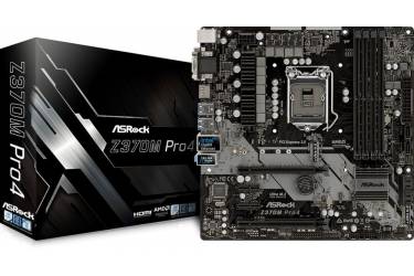 Материнская плата Asrock Z370M PRO4 Soc-1151v2 Intel Z370 4xDDR4 mATX AC`97 8ch(7.1) GbLAN RAID+VGA+DVI+HDMI