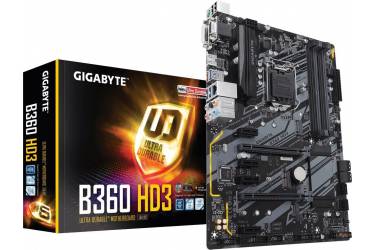 Материнская плата Gigabyte B360 HD3 Soc-1151v2 Intel B360 4xDDR4 ATX AC`97 8ch(7.1) GbLAN+VGA+DVI+HDMI