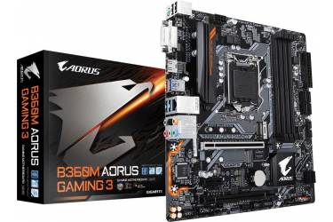 Материнская плата Gigabyte B360M AORUS GAMING 3 Soc-1151v2 Intel B360 4xDDR4 mATX AC`97 8ch(7.1) GbLAN+DVI+HDMI