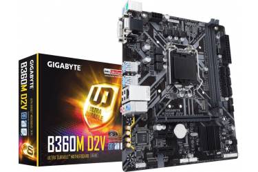 Материнская плата Gigabyte B360M D2V Soc-1151v2 Intel B360 2xDDR4 mATX AC`97 8ch(7.1) GbLAN+VGA+DVI