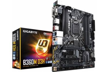 Материнская плата Gigabyte B360M D3H Soc-1151v2 Intel B360 4xDDR4 mATX AC`97 8ch(7.1) GbLAN+VGA+DVI+HDMI+DP