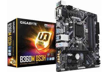 Материнская плата Gigabyte B360M DS3H Soc-1151v2 Intel B360 4xDDR4 mATX AC`97 8ch(7.1) GbLAN+VGA+DVI+HDMI