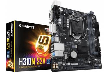 Материнская плата Gigabyte H310M S2V Soc-1151v2 Intel H310 2xDDR4 mATX AC`97 8ch(7.1) GbLAN+VGA+DVI