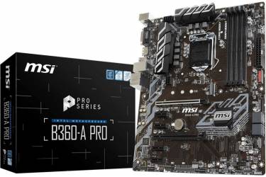 Материнская плата MSI B360-A PRO Soc-1151v2 Intel B360 4xDDR4 ATX AC`97 8ch(7.1) GbLAN+DVI+DP