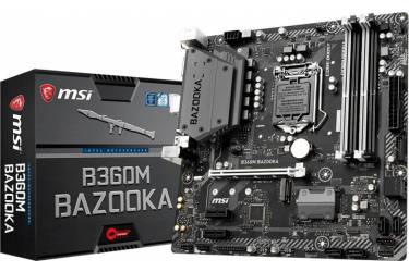 Материнская плата MSI B360M BAZOOKA Soc-1151v2 Intel B360 4xDDR4 mATX AC`97 8ch(7.1) GbLAN+DVI+HDMI