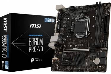 Материнская плата MSI B360M PRO-VD Soc-1151v2 Intel B360 2xDDR4 mATX AC`97 8ch(7.1) GbLAN+VGA+DVI