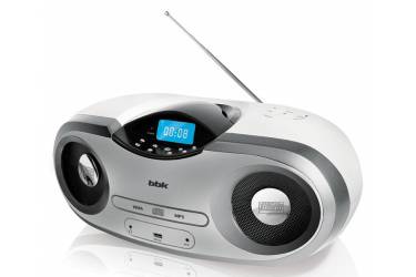 Аудиомагнитола BBK BX517U белый/серебристый 6Вт/CD/CDRW/MP3/FM(dig)/USB