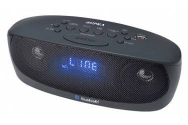 Аудиомагнитола Supra BB-M101UB черный 6Вт/MP3/FM(dig)/USB/BT