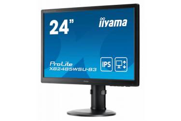 Монитор Iiyama 24.1" ProLite XB2485WSU-B3 черный IPS LED 4ms 16:10 DVI M/M матовая HAS Pivot 250cd 178гр/178гр 1920x1200 D-Sub DisplayPort FHD USB 6.6кг