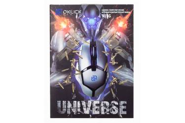 Мышь Oklick 915G UNIVERSE черный/серебристый оптическая (3200dpi) USB игровая (6but)