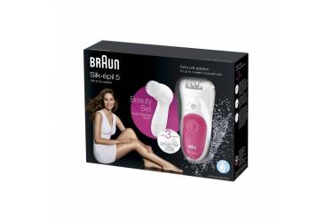 Эпилятор Braun 5-539 скор.:2 насад.:2 от аккум. белый/розовый