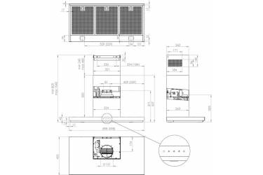 Вытяжка каминная Gorenje WHT643E4XBG нержавеющая сталь/черный управление: кнопочное (1 мотор)