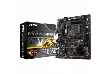 Материнская плата MSI B350M PRO-VD PLUS Soc-AM4 AMD B350 2xDDR4 mATX AC`97 8ch(7.1) GbLAN RAID+VGA+DVI