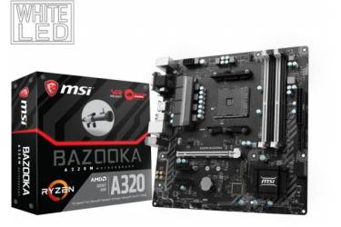 Материнская плата MSI A320M BAZOOKA Soc-AM4 AMD A320 4xDDR4 mATX AC`97 8ch(7.1) GbLAN RAID+VGA+DVI+HDMI