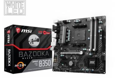 Материнская плата MSI B350M BAZOOKA Soc-AM4 AMD B350 4xDDR4 mATX AC`97 8ch(7.1) GbLAN RAID+VGA+DVI+HDMI