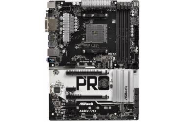 Материнская плата Asrock AB350 PRO4 Soc-AM4 AMD B350 4xDDR4 ATX AC`97 8ch(7.1) GbLAN RAID+VGA+DVI+HDMI