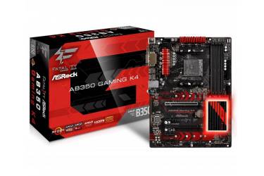 Материнская плата Asrock AB350 Gaming K4 Soc-AM4 AMD B350 4xDDR4 ATX AC`97 8ch(7.1) GbLAN RAID+VGA+DVI+HDMI