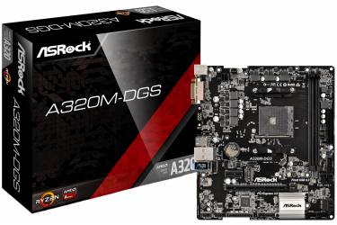 Материнская плата Asrock A320M-DGS Soc-AM4 AMD A320 2xDDR4 mATX AC`97 8ch(7.1) GbLAN RAID+DVI