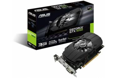 Видеокарта Asus PCI-E PH-GTX1050-3G nVidia GeForce GTX 1050 3072Mb 96bit GDDR5 1392/7008 DVIx1/HDMIx1/DPx1/HDCP Ret