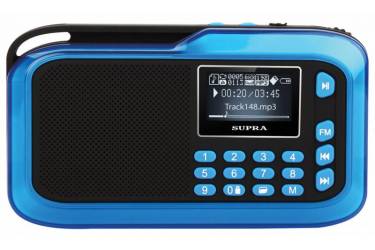 Аудиомагнитола Supra PAS-3909 синий 3Вт/MP3/FM(dig)/USB/microSD