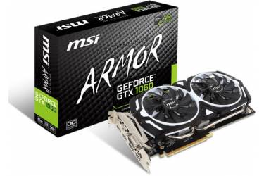 Видеокарта MSI PCI-E GTX 1060 ARMOR 6G V1 nVidia GeForce GTX 1060 6144Mb 192bit GDDR5 1544/8008 DVIx1/HDMIx2/DPx2/HDCP Ret