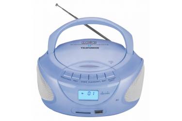 Аудиомагнитола Telefunken TF-CSRP3490B синий 2Вт/CD/CDRW/MP3/FM(an)/USB/BT/SD/MMC