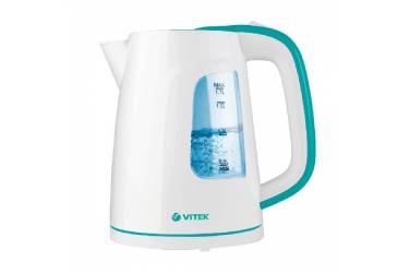 Чайник электрический Vitek VT-7022 1.7л. 2200Вт белый/бирюзовый (корпус: пластик)