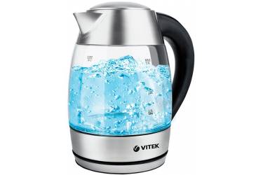 Чайник электрический Vitek VT-7047-01 1.8л. 2200Вт серебристый (корпус: стекло)